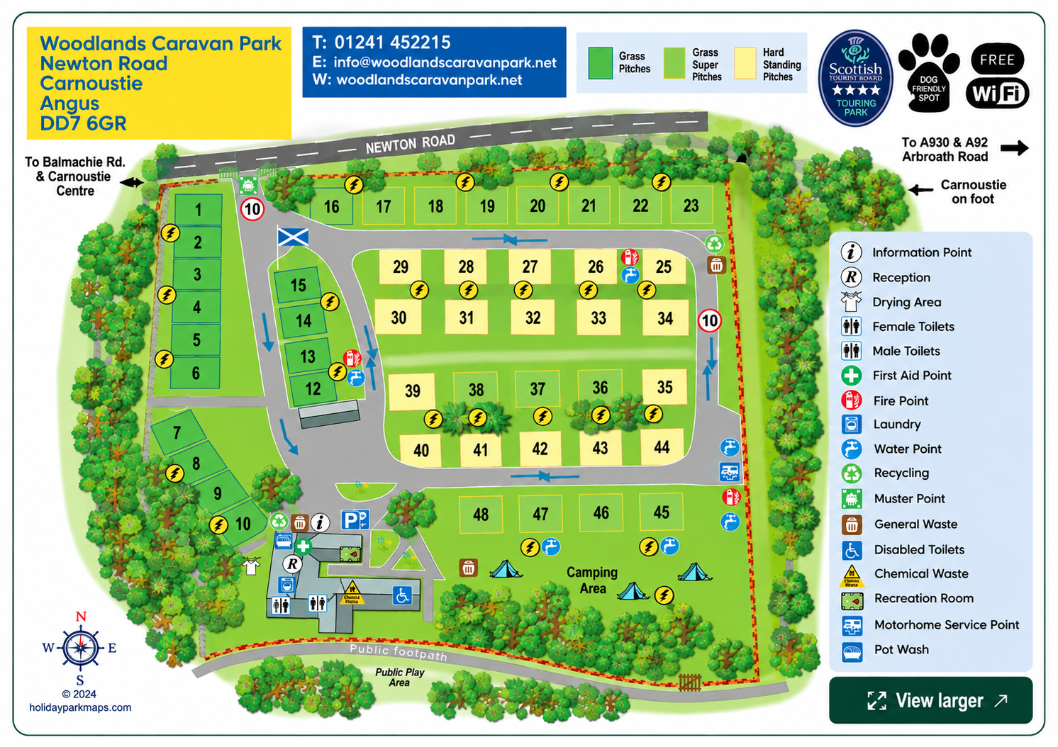 Woodlands Caravan Park map